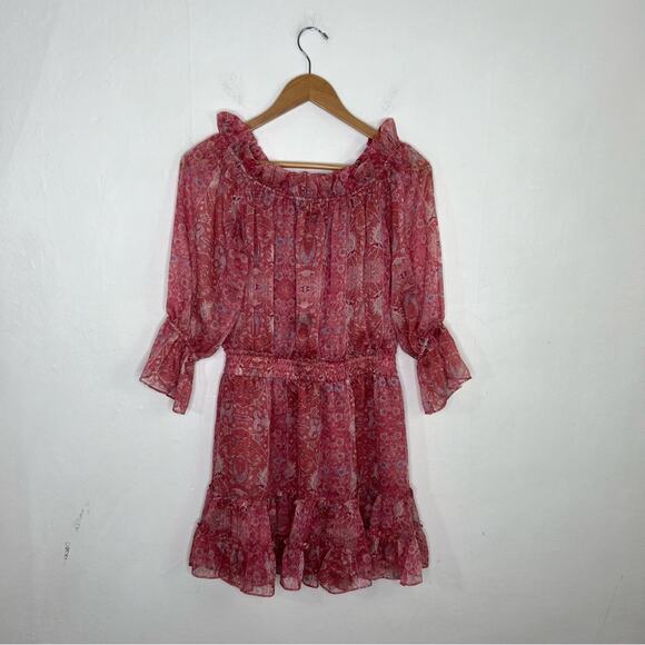 MISA LOS ANGELES Washed Rose Pink Danae Floral Blouson Mini Dress Size M NWOT - Picture 5 of 16